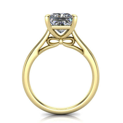 Cora Princess Shape Classic Engagement Ring in 14K Yellow Gold