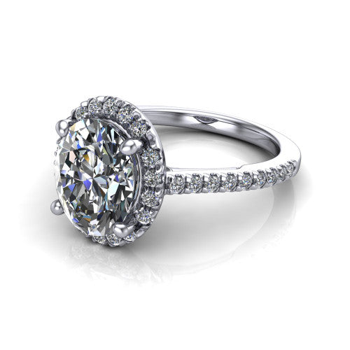 Hadley Oval Shape Halo Engagement Ring in Platinum
