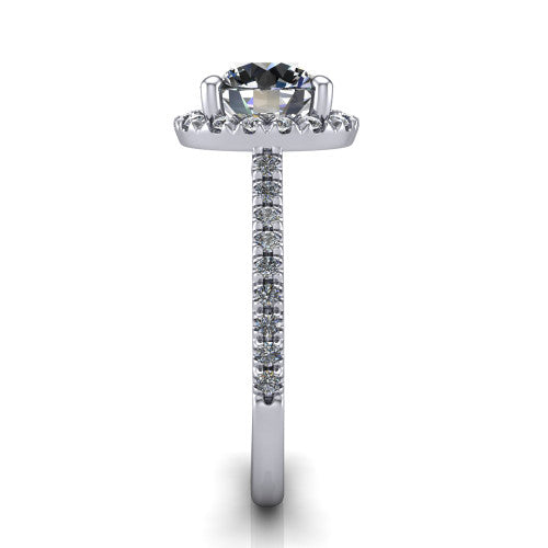 Hadley Round Shape Halo Engagement Ring in Platinum
