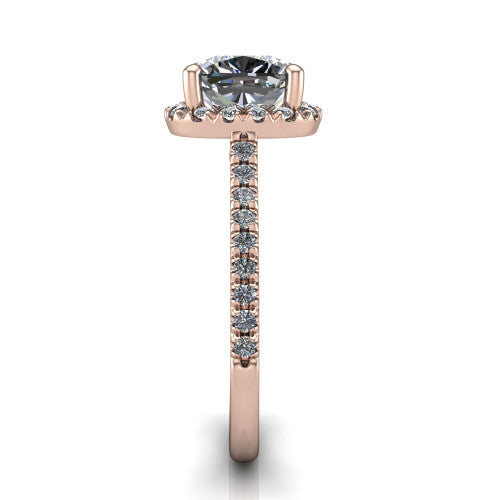 Hadley Cushion Shape Halo Engagement Ring in 18K Rose Gold