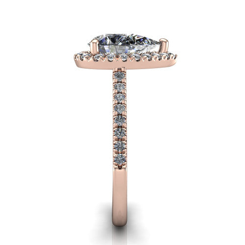 Hadley Pear Shape Halo Engagement Ring in 14K Rose Gold
