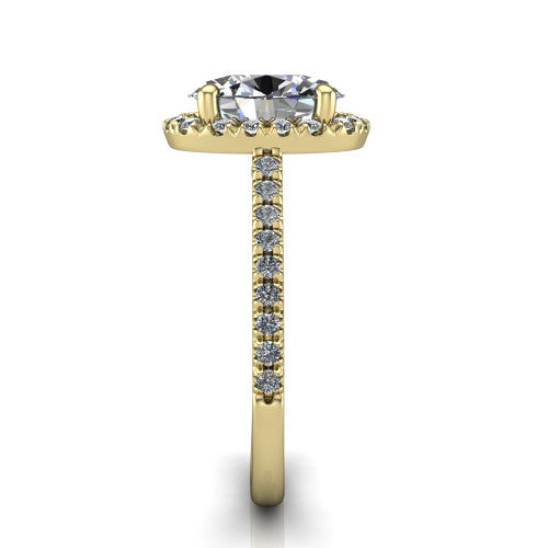 Hadley Oval Shape Halo Engagement Ring in 14K Yellow Gold