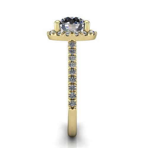 Hadley Round Shape Halo Engagement Ring in 14K Yellow Gold