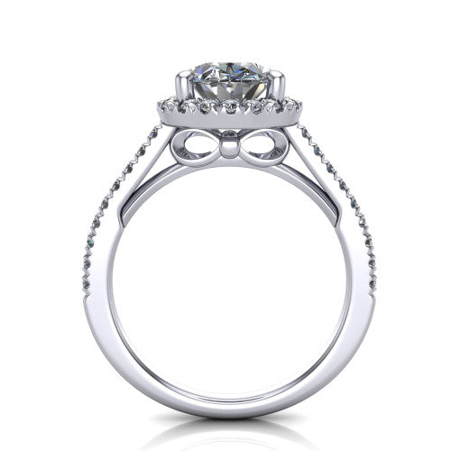 Hadley Oval Shape Halo Engagement Ring in Platinum
