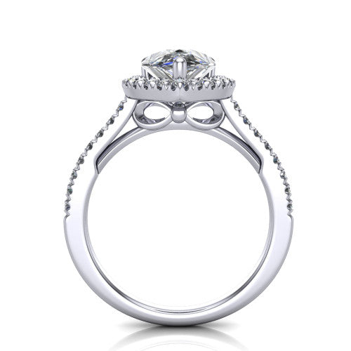Hadley Pear Shape Halo Engagement Ring in Platinum