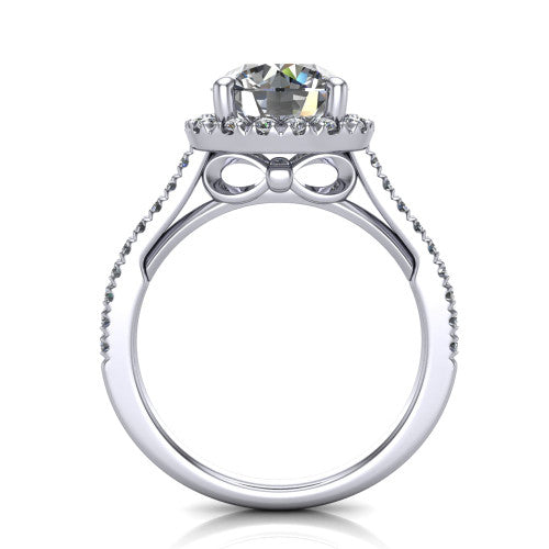 Hadley Round Shape Halo Engagement Ring in Platinum