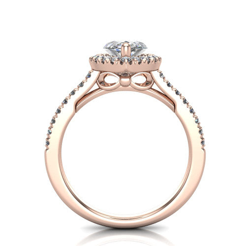 Hadley Marquise Shape Halo Engagement Ring in 14K Rose Gold