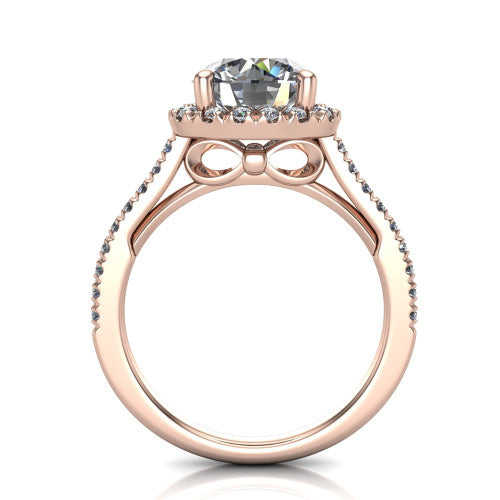 Hadley Round Shape Halo Engagement Ring in 14K Rose Gold