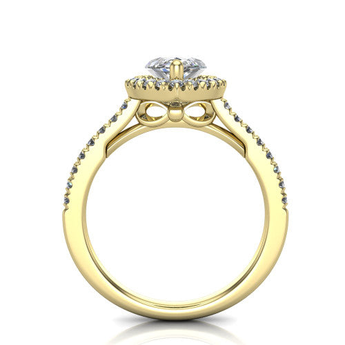 Hadley Marquise Shape Halo Engagement Ring in 14K Yellow Gold