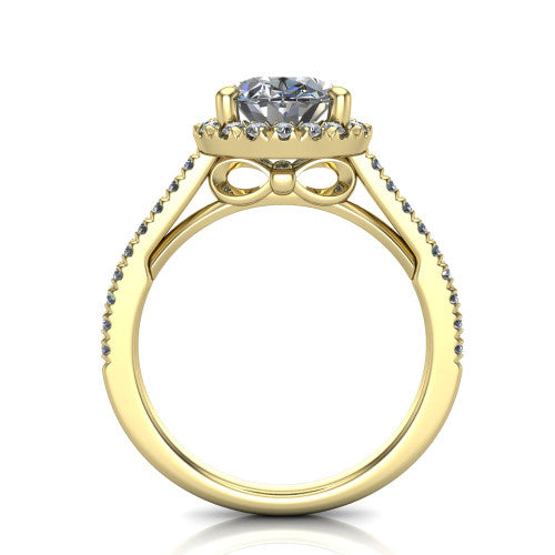 Hadley Oval Shape Halo Engagement Ring in 14K Yellow Gold