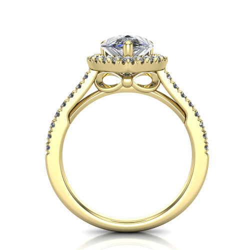 Hadley Pear Shape Halo Engagement Ring in 14K Yellow Gold