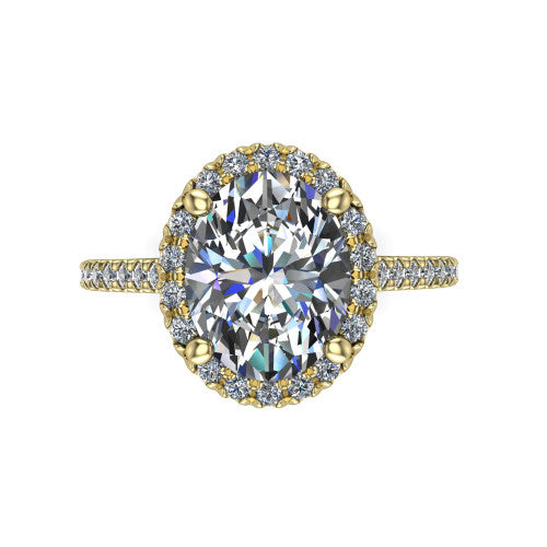 Hadley Oval Shape Halo Engagement Ring in 14K Yellow Gold
