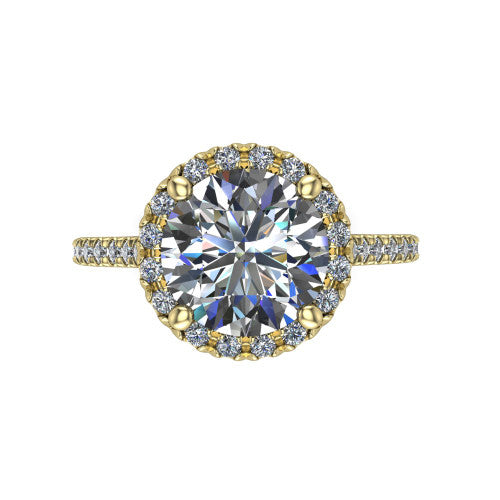 Hadley Round Shape Halo Engagement Ring in 18K Yellow Gold