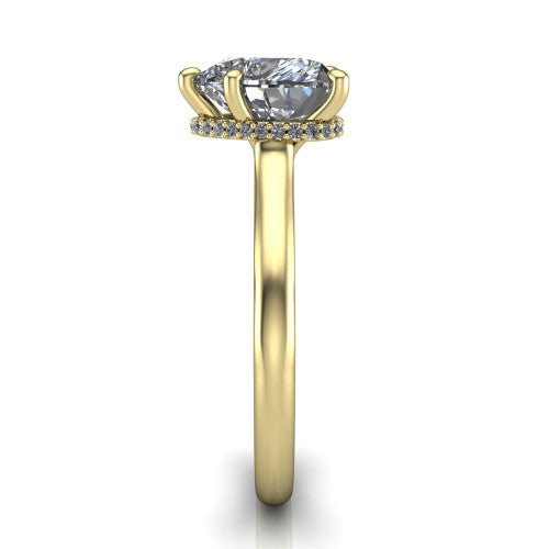 Skylar Heart Shape Hidden Halo Engagement Ring in 14K Yellow Gold