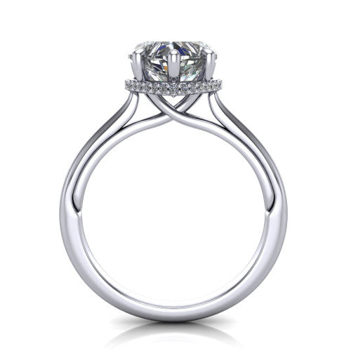 Skylar Heart Shape Hidden Halo Engagement Ring in Platinum