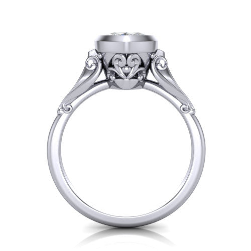 Maria Marquise Shape Solitaire Engagement Ring in 18K White Gold
