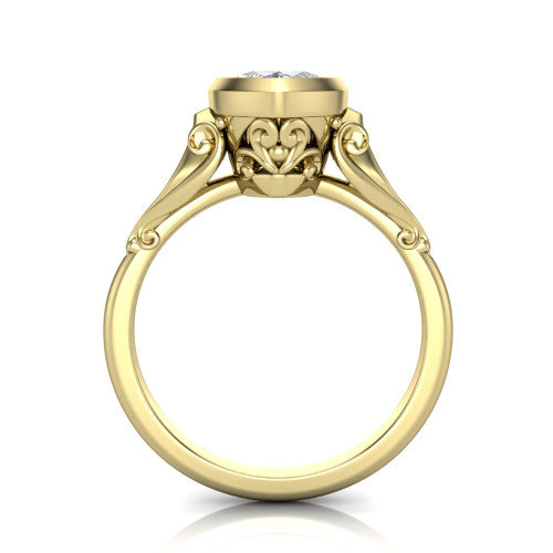 Maria Marquise Shape Solitaire Engagement Ring in 18K Yellow Gold