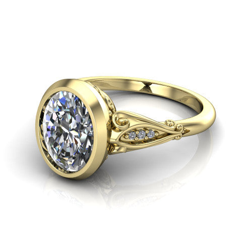 Maria Oval Shape Solitaire Engagement Ring in 14K Yellow Gold