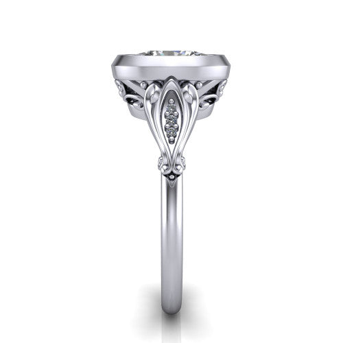 Maria Oval Shape Solitaire Engagement Ring in Platinum