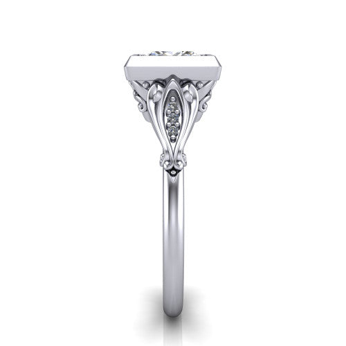 Maria Princess Shape Solitaire Engagement Ring in 14K White Gold
