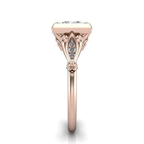 Maria Princess Shape Solitaire Engagement Ring in 18K Rose Gold