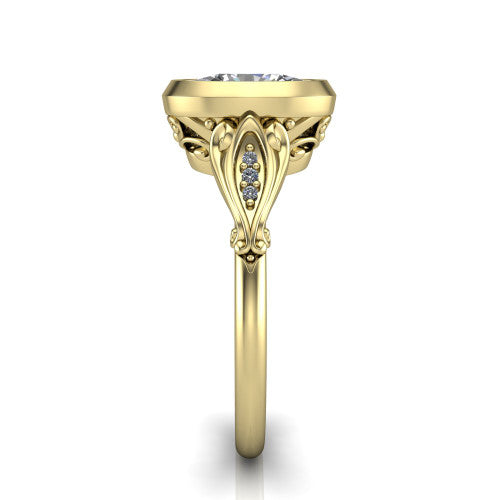 Maria Oval Shape Solitaire Engagement Ring in 14K Yellow Gold