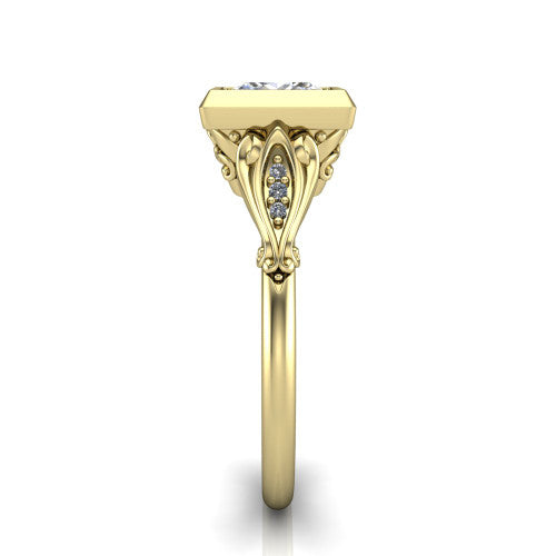 Maria Princess Shape Solitaire Engagement Ring in 14K Yellow Gold