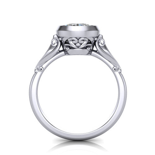 Maria Oval Shape Solitaire Engagement Ring in Platinum