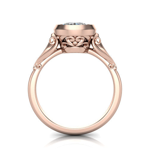 Maria Oval Shape Solitaire Engagement Ring in 18K Rose Gold