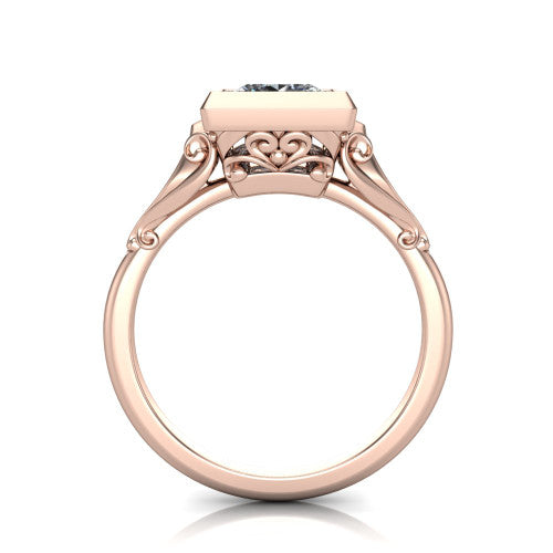 Maria Princess Shape Solitaire Engagement Ring in 14K Rose Gold