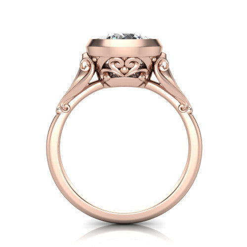 Maria Round Shape Solitaire Engagement Ring in 14K Rose Gold