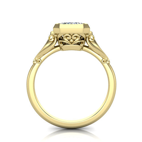Maria Emerald Shape Solitaire Engagement Ring in 14K Yellow Gold