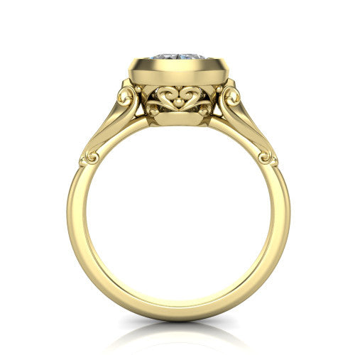 Maria Oval Shape Solitaire Engagement Ring in 18K Yellow Gold