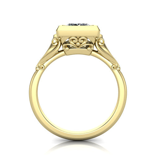 Maria Princess Shape Solitaire Engagement Ring in 14K Yellow Gold