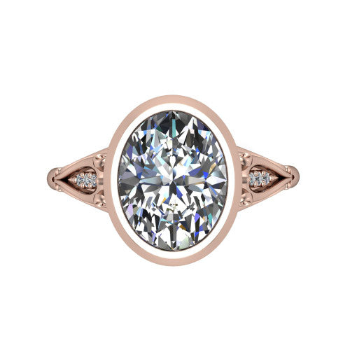 Maria Oval Shape Solitaire Engagement Ring in 14K Rose Gold