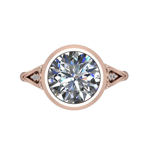 Maria Round Shape Solitaire Engagement Ring in 18K Rose Gold
