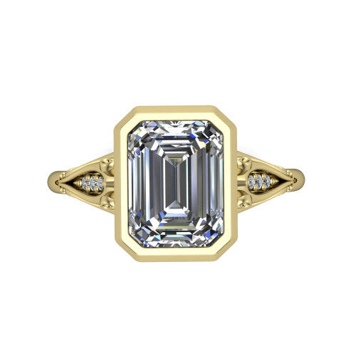 Maria Emerald Shape Solitaire Engagement Ring in 18K Yellow Gold