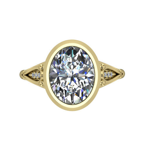 Maria Oval Shape Solitaire Engagement Ring in 18K Yellow Gold
