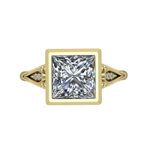 Maria Princess Shape Solitaire Engagement Ring in 18K Yellow Gold