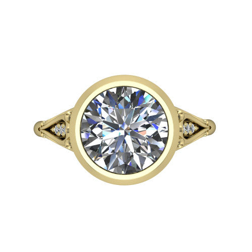 Maria Round Shape Solitaire Engagement Ring in 18K Yellow Gold