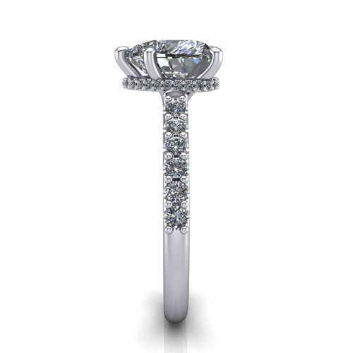 Allison Heart Shape Hidden Halo Engagement Ring in 14K White Gold