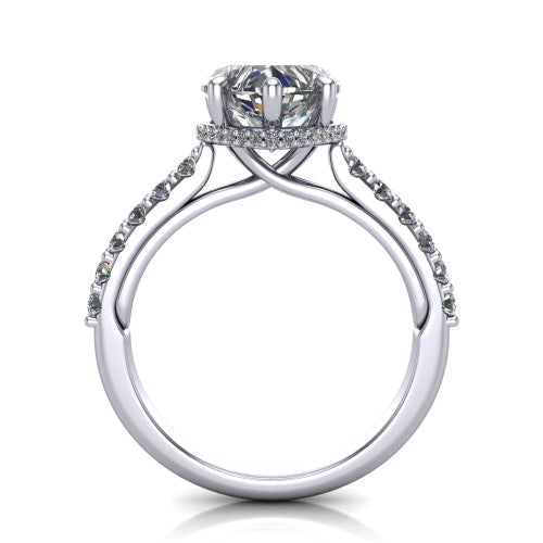 Allison Heart Shape Hidden Halo Engagement Ring in Platinum