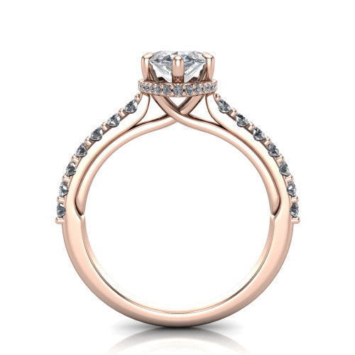 Allison Marquise Shape Hidden Halo Engagement Ring in 14K Rose Gold