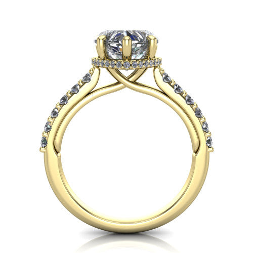 Allison Heart Shape Hidden Halo Engagement Ring in 14K Yellow Gold
