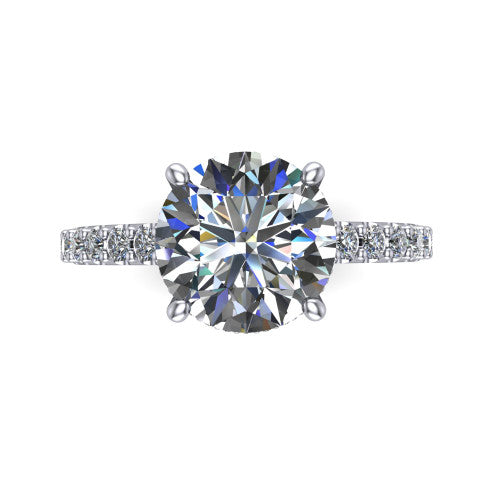 Allison Round Shape Hidden Halo Engagement Ring in Platinum