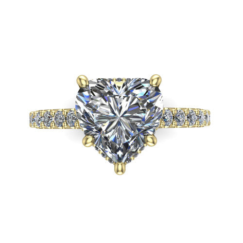Allison Heart Shape Hidden Halo Engagement Ring in 18K Yellow Gold