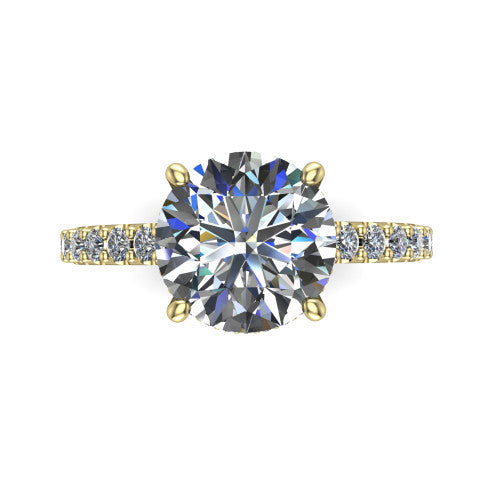 Allison Round Shape Hidden Halo Engagement Ring in 18K Yellow Gold