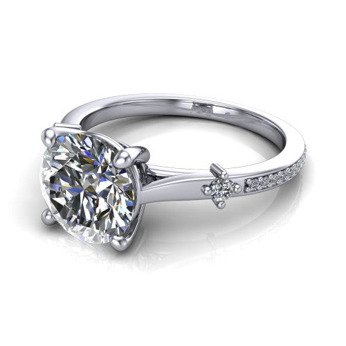 Vivian Round Shape Classic Engagement Ring in Platinum