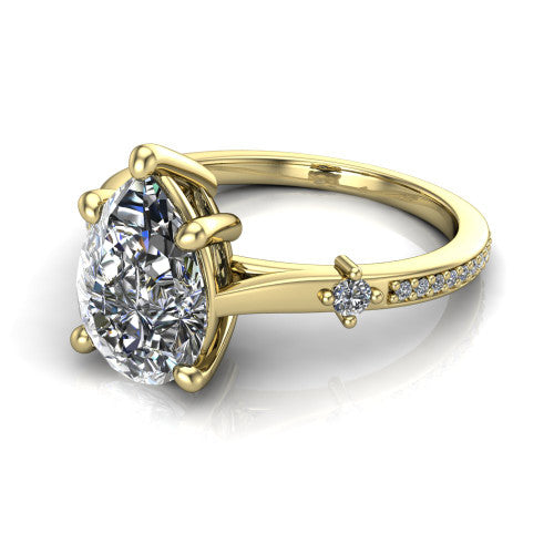 Vivian Pear Shape Classic Engagement Ring in 14K Yellow Gold