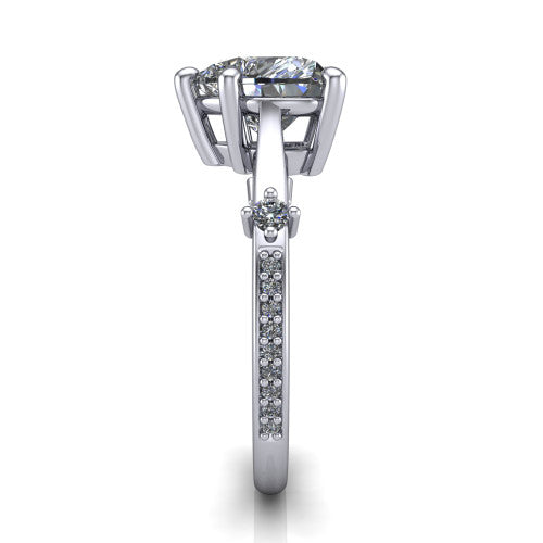 Vivian Heart Shape Classic Engagement Ring in Platinum